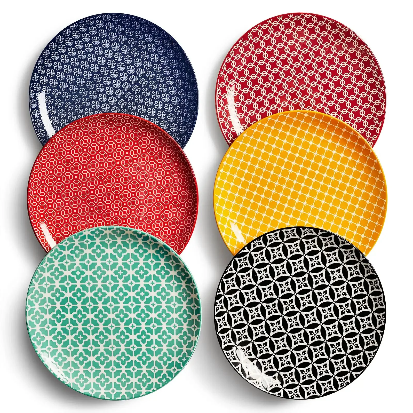 Pratos de Salada Coloridos - Conjunto com 6
